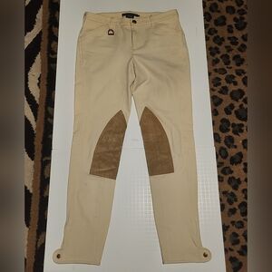 NWOT Light Tan/Cream Riding Pants with Brown Patches